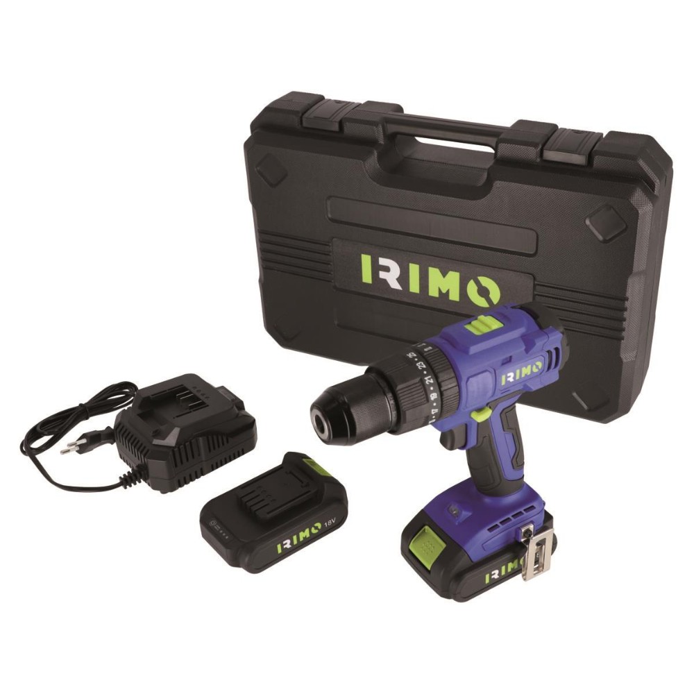 IRIMO Kit de Taladro de Impacto 18V a batería 60 Nm con maletín